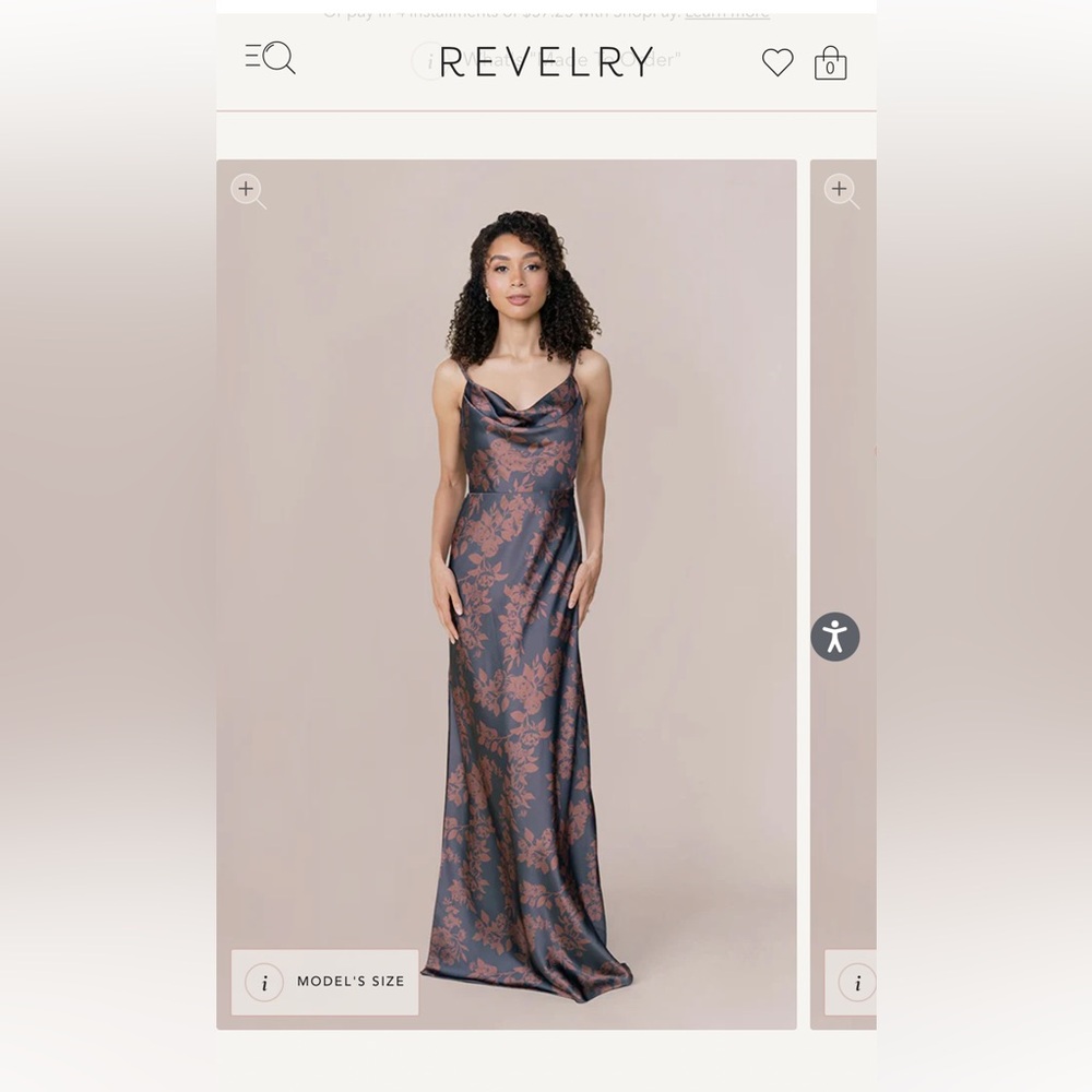 Revelry Nadia Satin Floral dress NWT